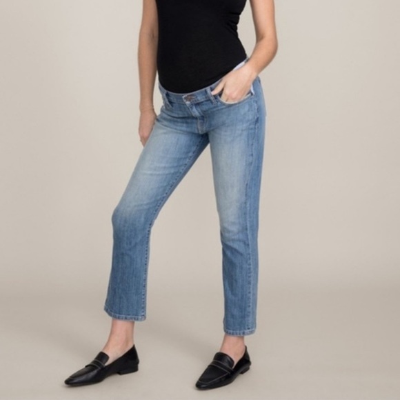 Current/Elliott X Hatch The New Maternity Kick Flare Crop Halley Jeans 28 Chic - Picture 1 of 12